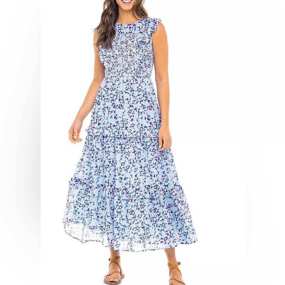 Banjanan Iris Maxi Dress Light Blue Floral